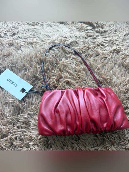 STAUD Handbags - Nwt STAUD Red bean Ruched Shoulder purse Clutch